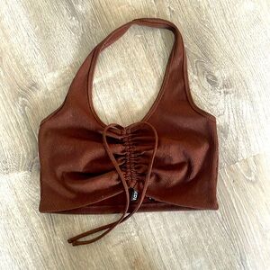 Sparkly Brown Halter Top, Medium